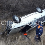 Пожилой водитель допустил опрокидывание автомобиля