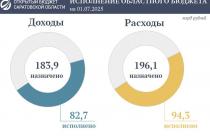 По предварительным данным, исполнение областного бюджета на 1 июля 2025 года сложилось в следующих объемах