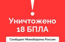 Над Саратовской областью средства ПВО этой ночью ликвидировали 18 беспилотников