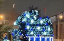 Помимо главной новогодней елки на Театральной площади праздничная красавица упала и на бульваре Героев Отечества в поселке Солнечном