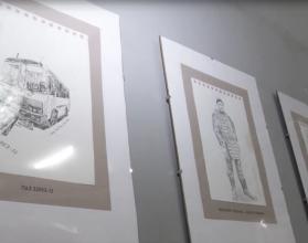 Центральное место в экспозиции занимают графические работы, выполненные карандашом