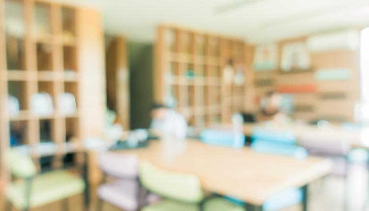 School classroom in blur background without young student; Blurr