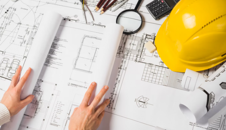 чертеж стройка каска строительство