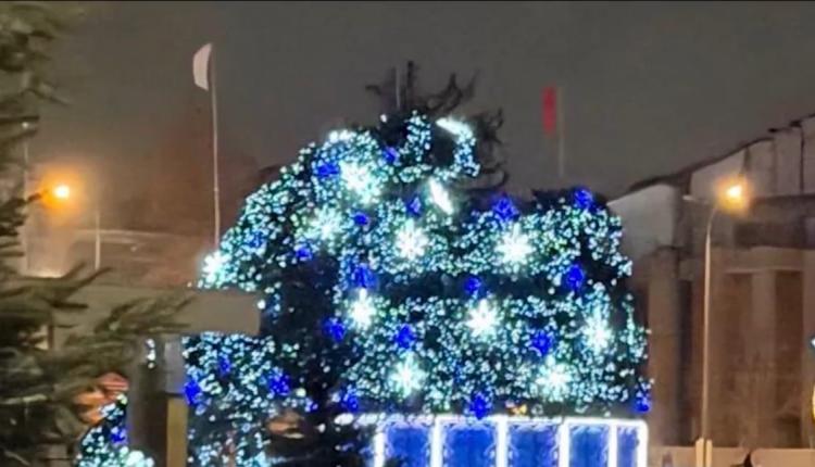 Помимо главной новогодней елки на Театральной площади праздничная красавица упала и на бульваре Героев Отечества в поселке Солнечном