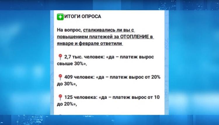 В канале «Володин Саратов» в мессенджере МАХ завершился опрос на тему необоснованного роста тарифов за отопление за январь и февраль